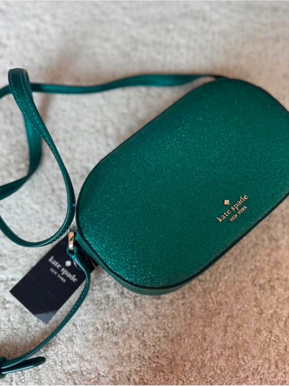 Kate Spade Glimmer Oval Camera Crossbody Bag - Green